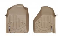 Ковры резиновые WeatherTech Dodge Ram1500  Quad Cab 2009-2012 передние бежевые (пол ковер , ручка 4x4 )