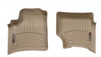 Ковры резиновые WeatherTech VW Touareg  2002-2010  передние бежевые ( овальный крепеж )