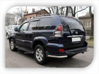 Защита задняя углы одинарные на Toyota Land Cruiser 120 Prado Защита задняя углы одинарные на Toyota Land Cruiser 120 Prado
