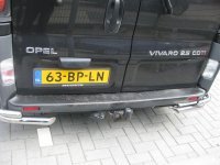 Защита задняя двойные углы для Opel Vivaro