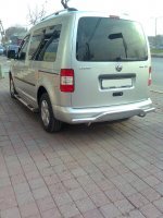 Защита заднего бампера на Volkswagen Caddy 2004-2010 Волна (Чайка) (60 мм)