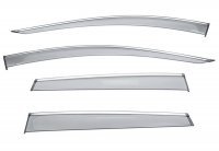 Дефлекторы окон ветровики для Honda CRV 2018+ с хром молдингом