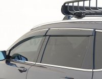 Дефлекторы окон ветровики для Honda CRV 2018+ с хром молдингом