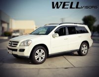 Дефлекторы окон ветровики для Mercedes GL 2006-2013 с черным молдингом