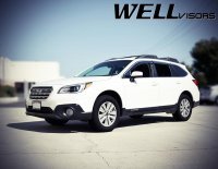 Дефлекторы окон ветровики для Subaru Outback 2015-2019 с хром молдингом