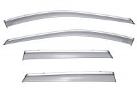 Дефлекторы окон ветровики для Subaru Outback 2015-2019 с хром молдингом