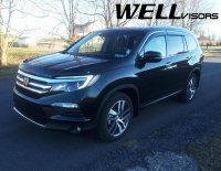 Дефлекторы окон ветровики для Honda Pilot 2015+ с хром молдингом