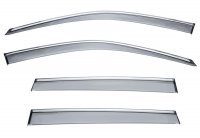Дефлекторы окон ветровики для Honda Pilot 2015+ с хром молдингом