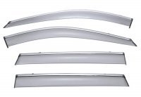 Дефлекторы окон ветровики для Nissan X-Trail 2015-2021 с хром молдингом