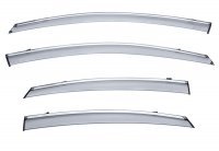 Дефлекторы окон ветровики для Hyundai Sonata LF 2015-2019 с хром молдингом