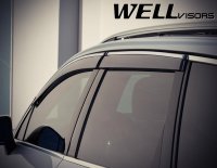 Дефлекторы окон ветровики для VW Touareg 2010-2018 с хром молдингом