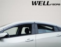 Дефлекторы окон ветровики для Chevrolet Volt 2016-2019 с хром молдингом