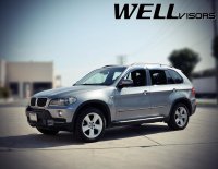 Дефлекторы окон ветровики для BMW X5 2007-2013 с хром молдингом