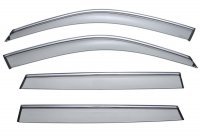 Дефлекторы окон ветровики для BMW X5 2014-2018 с хром молдингом