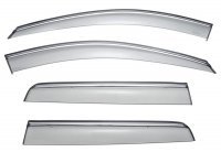 Дефлекторы окон ветровики для Volvo XC90 2003-2014 с хром молдингом