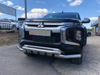 Защита переднего бампера с грилем Mitsubishi L200 2019+ Tamsan