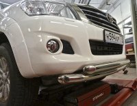 Защита переднего бампера двойная Can Otomotiv Toyota Hilux