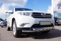 Защита передняя двойная с защитой поддона для Toyota Highlander 2010-2014 Защита передняя двойная с защитой поддона для Toyota Highlander 2010-2014