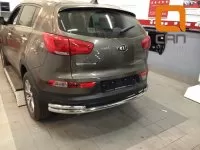 Защита заднего бампера Kia Sportage (Киа Спортаж) (2010-2016) (одинарная с уголками) d 60/42