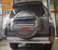 Защита заднего бампера одинарная труба d 60 Mitsubishi Pajero IV 2011+