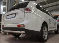 Защита заднего бампера труба Mitsubishi Outlander 2012-2015, 2015+