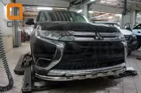 Защита переднего бампера Mitsubishi Outlander 2015+ (Shark) d 60/42